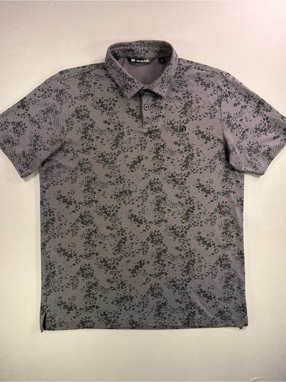 Travis Mathew Men's Gray Floral-Print Polo